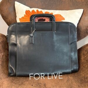 VINTAGE COACH LEATHER BRIEF WINE / UMBRELLA HOLDER 2005 5A04 LIZ CLAIBORNE COLAB